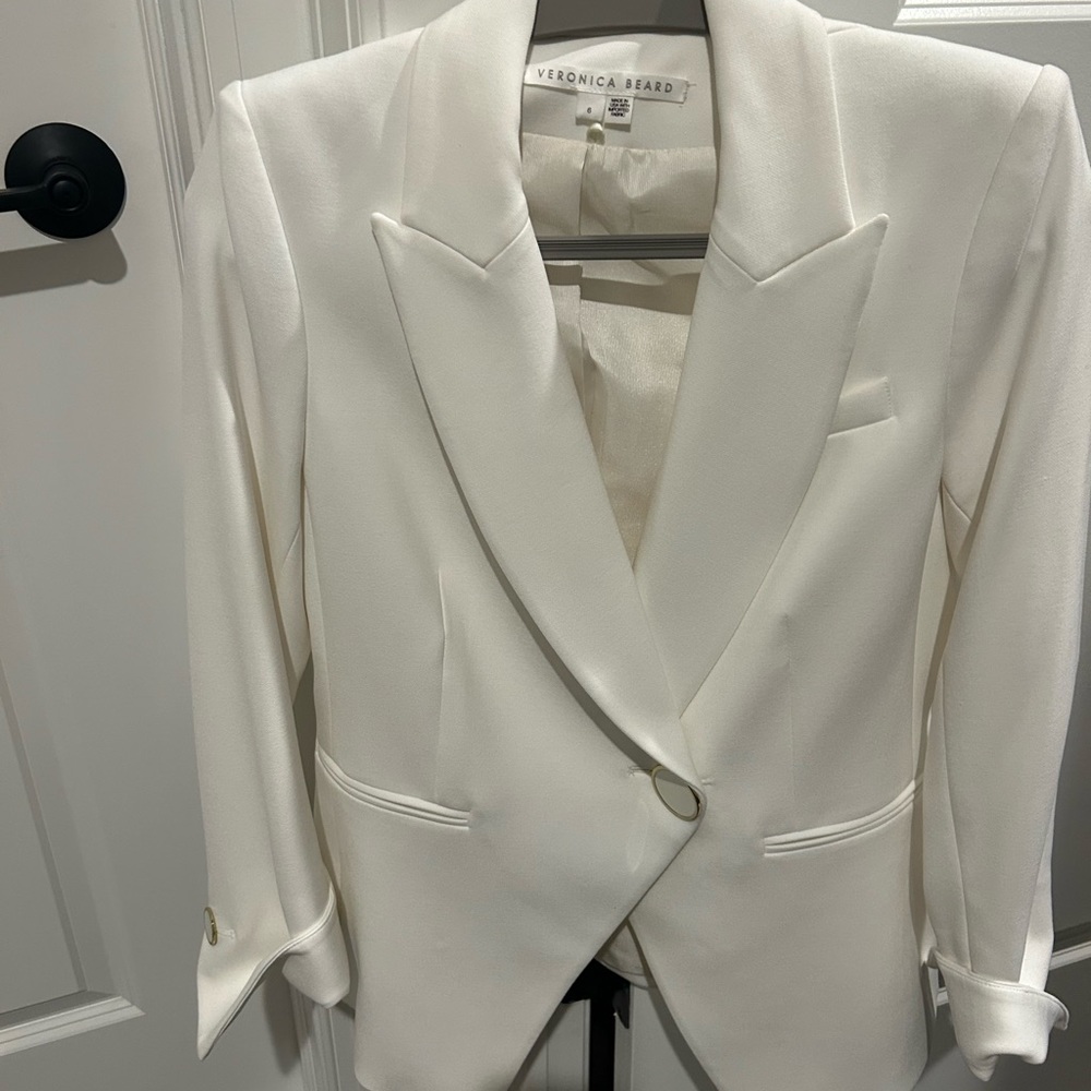 Veronica Beard Charlize White Dickey Jacket